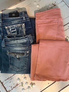 Miss Me Capris and Jeans/ Pink Free People Bell Bottom